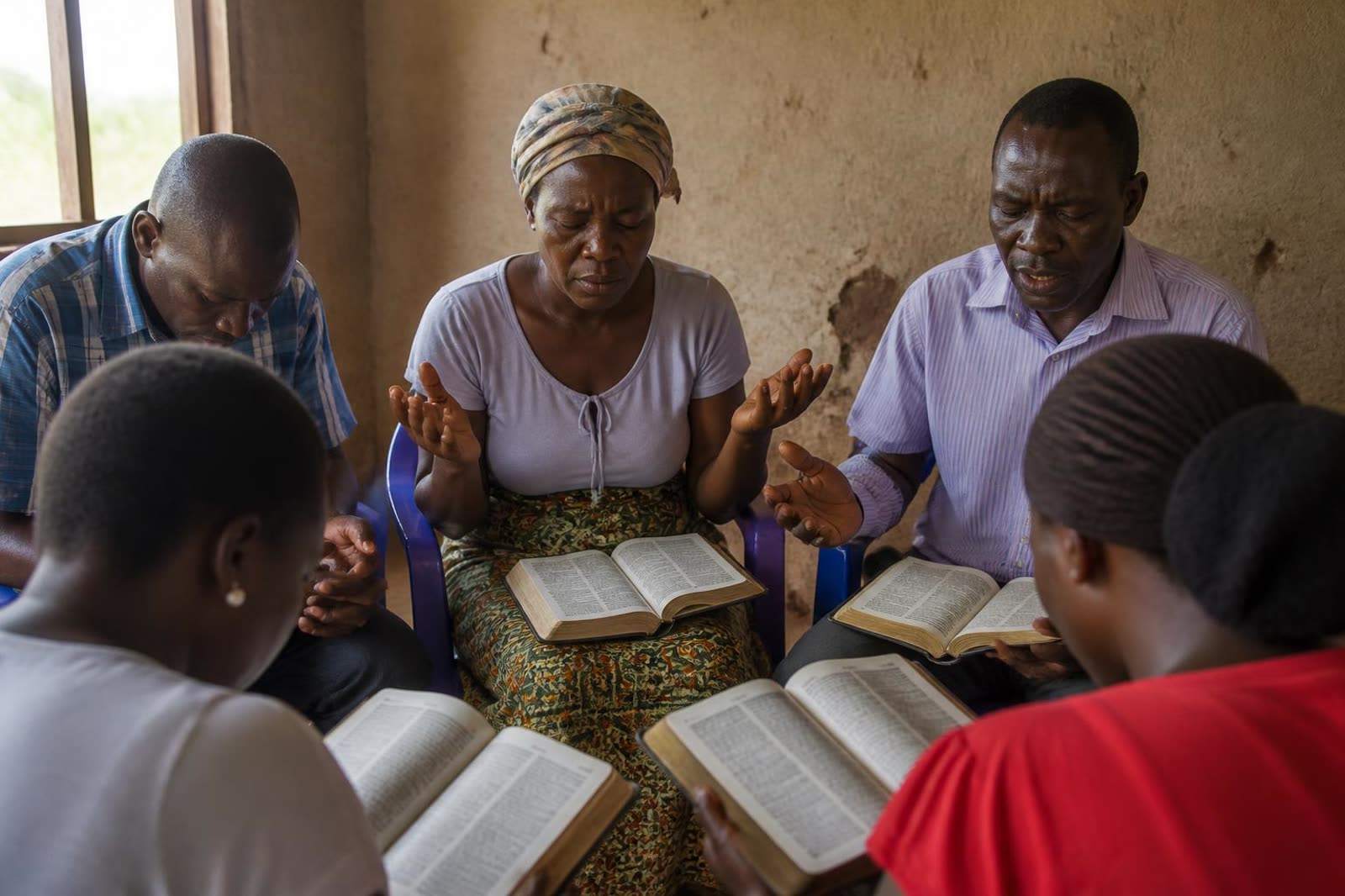 Believers gathered together in worship and fellowship